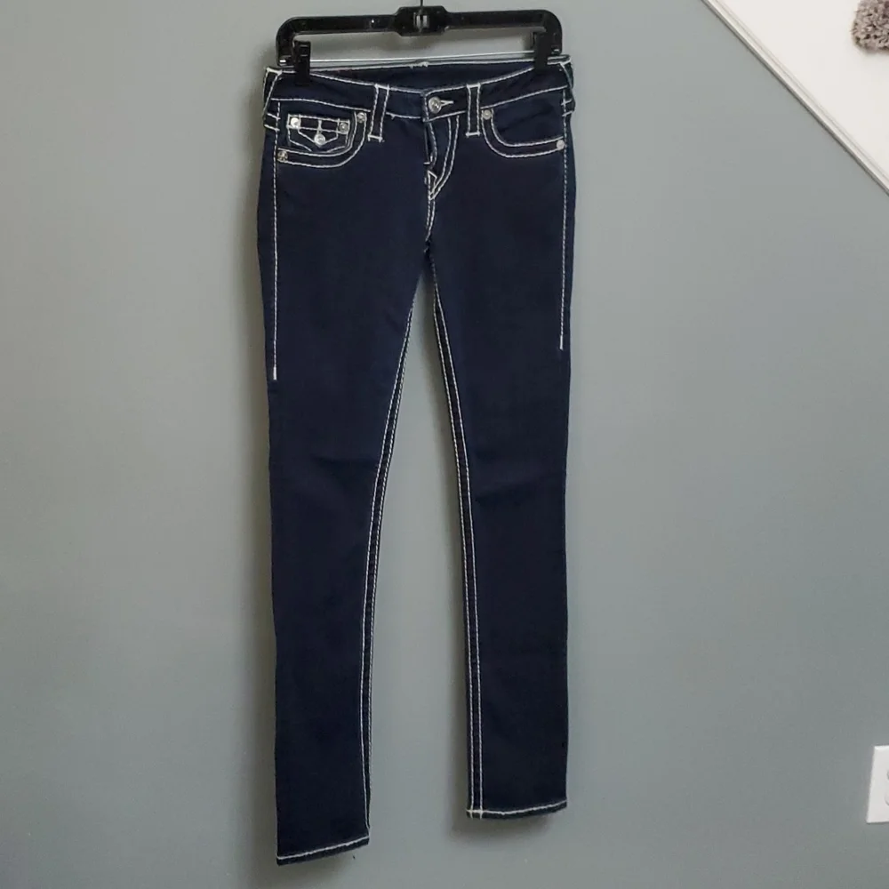 Wms TRUE RELIGION skinny jeans (sz 27) - Picture 2 of 7